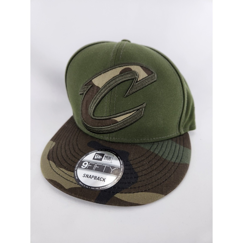 Cleveland Cavaliers Adjustable Hat Cap New Era 9Fifty NBA Camo Green Snapback